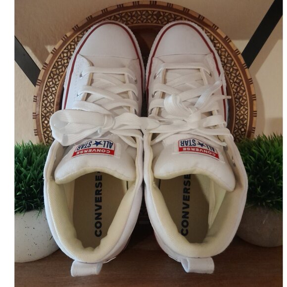 SOLD🟣🟣🟣🟣🟣🟣🟣🟣Chuck Taylor All Star Mid  Canvas White Sneakers Men's 8 - Picture 8 of 11